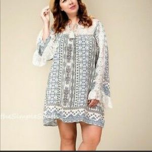 Kori America Bohemian Tassel Tunic Dress SZ M